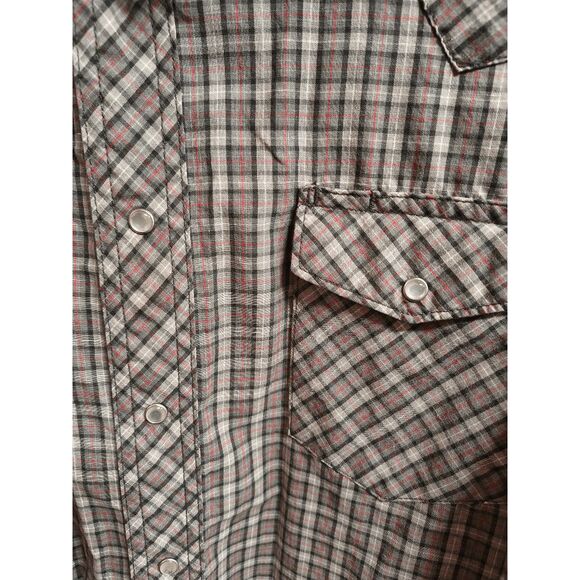 VTG Rustler Men's XL Pearl Snap Western Shirt X-Long Tails Long Sleeve Plaid - Picture 2 of 4